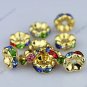 WHOLESALE 4X8mm Multicolor Crystal Big Hole Beads Spacer Gold Bead Findings 100x