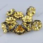 WHOLESALE  Gray Big Hole Beads Crystal Spacer Golden Beads Jewelry Findings 100x