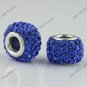 1X Blue Square Czech Crystal 925 Silver European Beads Fit Charm Bracelet