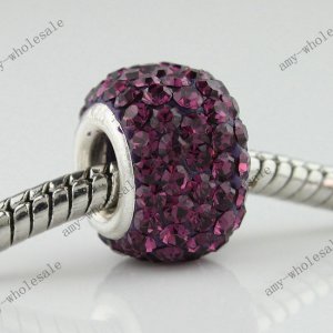 1X Square Czech Crystal 925 Silver European Beads Fit Charm Bracelet