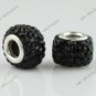1X Square Czech Crystal 925 Silver European Beads Fit Charm Bracelet t