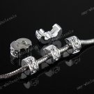 50X Silver Clasp STOPPER CLIP/LOCKS EUROPEAN BEADS Fit Bracelet Wholesale