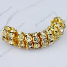 WHOLESALE 4X8mm Clear Big Hole Beads Crystal Spacer Charm Loose Bead Finding 50x