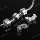 50x Smile Silver Clasp STOPPER CLIP/LOCKS EUROPEAN BEADS Wholesale Lots