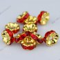WHOLESALE Red Crystal Spacer Gold Beads Jewelry Findings Big Hole Beads 50x