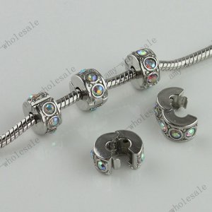 50x Clear AB Crystal Wholesale Lots STOPPER CLIP/LOCKS EUROPEAN BEADS