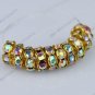 WHOLESALE 4X8mm Clear AB Crystal Spacer Golden Beads Finding Big Hole Beads 50x