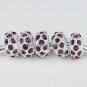 100pcs DEEP PURPLE CRYSTAL SILVER LOOSE BEADS WHOLESALE