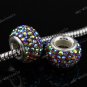 925 Silver AB Czech Crystal  Loose Bead Bracelet