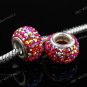 Red AB Czech Crystal European Bead Fit Bracelet