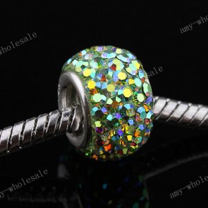 Czech Crystal European Bead 925 Silver Charm 1PC