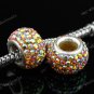 1X Czech Crystal European Bead 925 Silver Charm