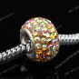 1X Czech Crystal European Bead 925 Silver Charm
