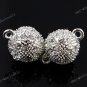 2x Magnetic Clear Crystal Silver Clasp Findings 14mm