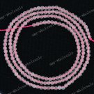 2mm round pink rose quartz gemstone beads strand 15.5"