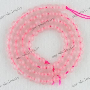 4mm Rose Quartz Pink Crystal Round Gem DIY Loose Beads