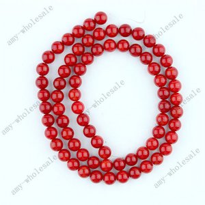 16" RED SEA CORAL ROUND GEMSTONE LOOSE BEADS B01060006