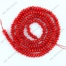 15.5" 2X4MM RED CORAL RONDELLE LOOSE BEADS B01060012