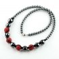 Christmas Gift Crystal Hematite Disco Ball Beads Magnetic Clasp Necklace