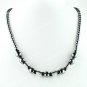 Christmas Gift Crystal Hematite Disco Ball Beads Magnetic Clasp Necklace