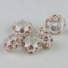 50pcs PEACH CRYSTAL SILVER SPACER BEADS BRACELET