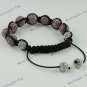 1X CHRISTMAS GIFT CRYSTAL DISCO BALL BEAD ADJUSTABLE MACRAME HIP HOP BRACELET