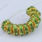 100X Light Green Crystal Gold Beads Spacer Beads Findings WHOLE SALE