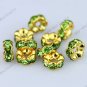 100X Light Green Crystal Gold Beads Spacer Beads Findings WHOLE SALE