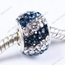 Sapphire Czech Crystal 925 Sterling Silver European Charm bead Fit Bracelet