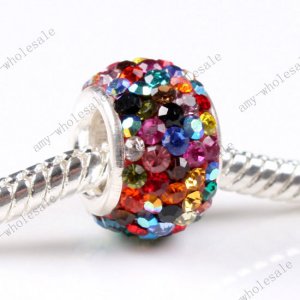 925 SILVER CZECH CRYSTAL COLOURS EUROPEAN BEAD