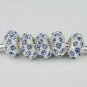 50pcs LIGHT BLUE CRYSTAL SILVER SPACER CHARM BEADS