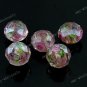 WHOLE SALE 100pcs  7X10mm Pink Lampwork Glass Flower Spacer Loose Beads
