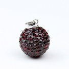 DEEP RED CZECH CRYSTAL 925 SILVER PENDANT 1 PIECE