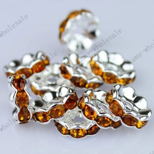 10PCS GOLDEN CRYSTAL HOLE SPACER BEAD FINDINGS 4X10MM