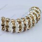 10PCS LIGHT GOLDEN CRYSTAL SPACER BEAD FINDINGS 4X10MM