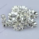 4X10MM 10PCS CLEAR CRYSTAL HOLE SPACER BEAD FINDINGS