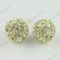 10MM LIGHT YELLOW CZECH CRYSTAL 925 SILVER EARRING