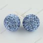 10MM LIGHT BLUE CZECH CRYSTAL 925 SILVER EARRING