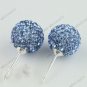 10MM LIGHT BLUE CZECH CRYSTAL 925 SILVER EARRING