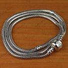 10PCS 17" 18KGP EUROPEAN SILVER SNAKE NECKLACE EUROPEAN BEAD FREE SHIP