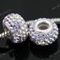 Voilet Czech Crystal 925 Silver Big Hole Loose Bead Findings Fit Charm Bracelet