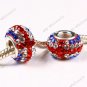 925 Silver Cz Crystal European Big Hole Loose Bead Finding Fit Charm Bracelet