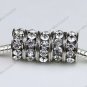 5pcs WHITE CLEAR CRYSTAL 18KGP CHARM BEAD FIT BRACELET