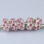 20pcs WHOLESALE ROSE CRYSTAL SILVER SPACER BEADS 6X11mm