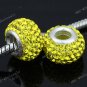 YELLOW CRYSTAL 925 SILVER CHARM EUROPEAN BEAD FIT BRACELET 1PC