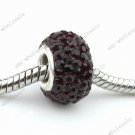 DEEP RED  CRYSTAL 925 SILVER CHARM EUROPEAN BEAD FIT BRACELET 1PC