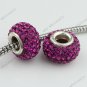 MAGENTA  CRYSTAL 925 SILVER CHARM EUROPEAN BEAD FIT BRACELET 1PC