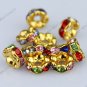 10X Multicolor Crystal Gold Spacer Beads Findings 6mm