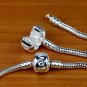 2PCS 17" SILVER EUROPEAN SNAKE EMBOSS NECKLACE FIT CHAINS BEAD FREE SHIP