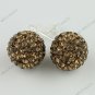 925 SILVER COFFEE CZECH CRYSTAL STUD EARRING 10MM